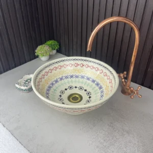 Fantastic Colorful Bathroom Handmade Moroccan Ceramic Basin