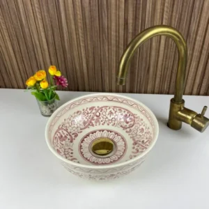 Luxury Hand-Painted Moroccan Bathroom Ceramic Bowl Sink